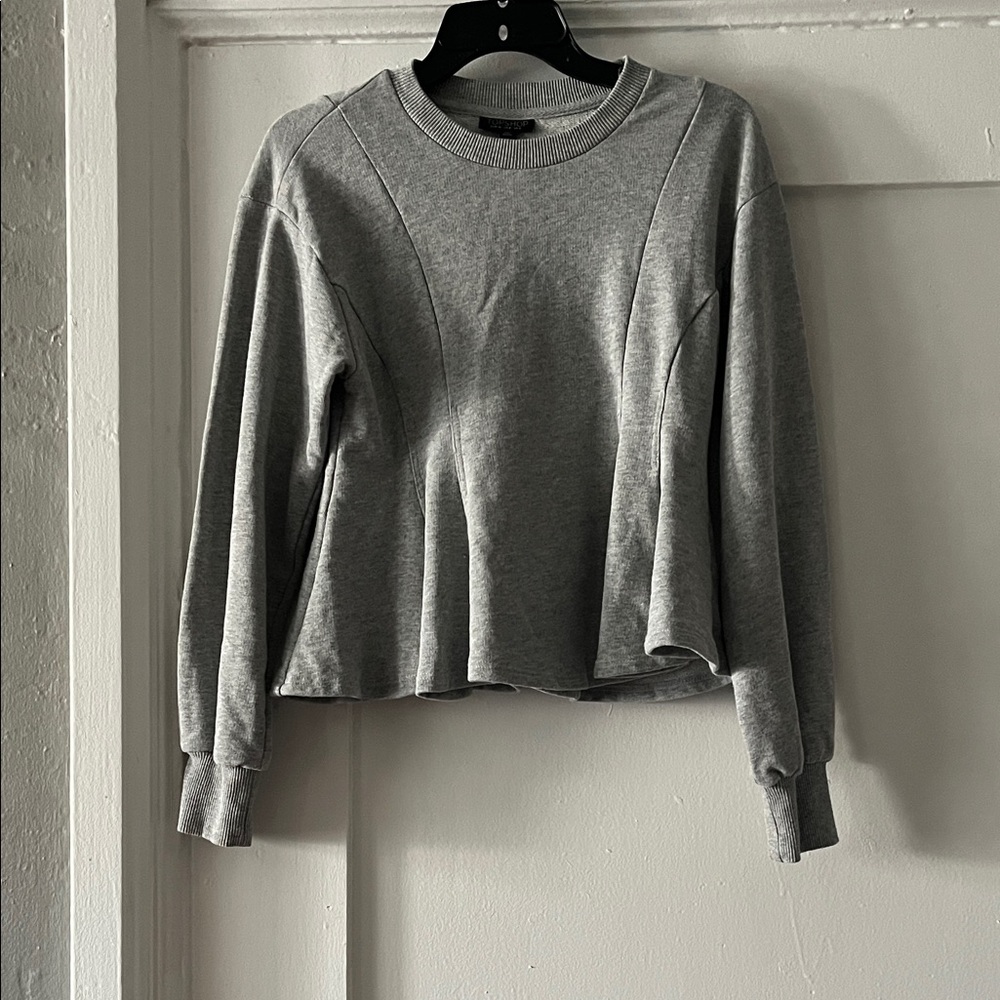 Topshop Heather Gray Women's Peplum Sweatshirt